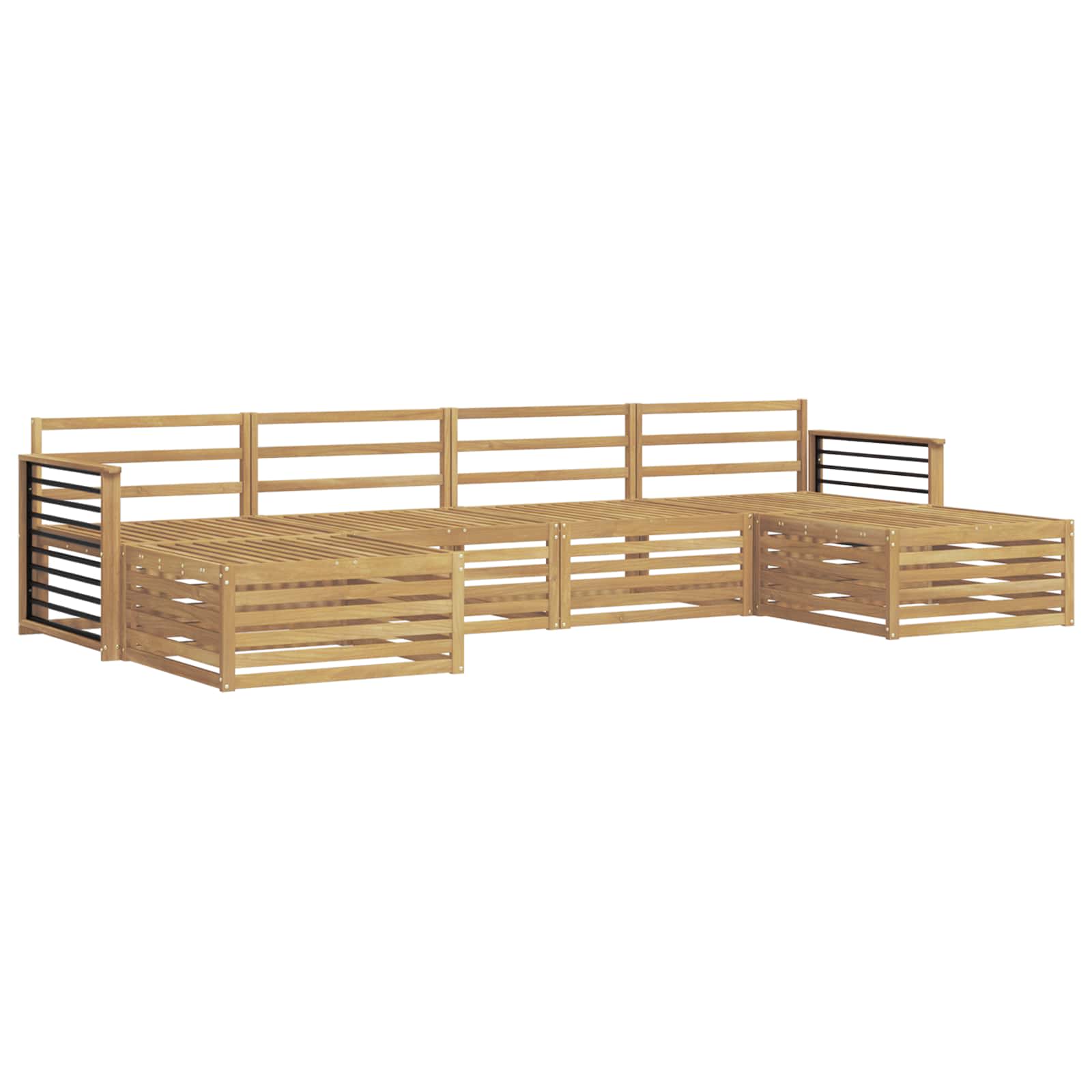 Sofa-Sets 6 pcs Wit Massief Acaciahout image 2