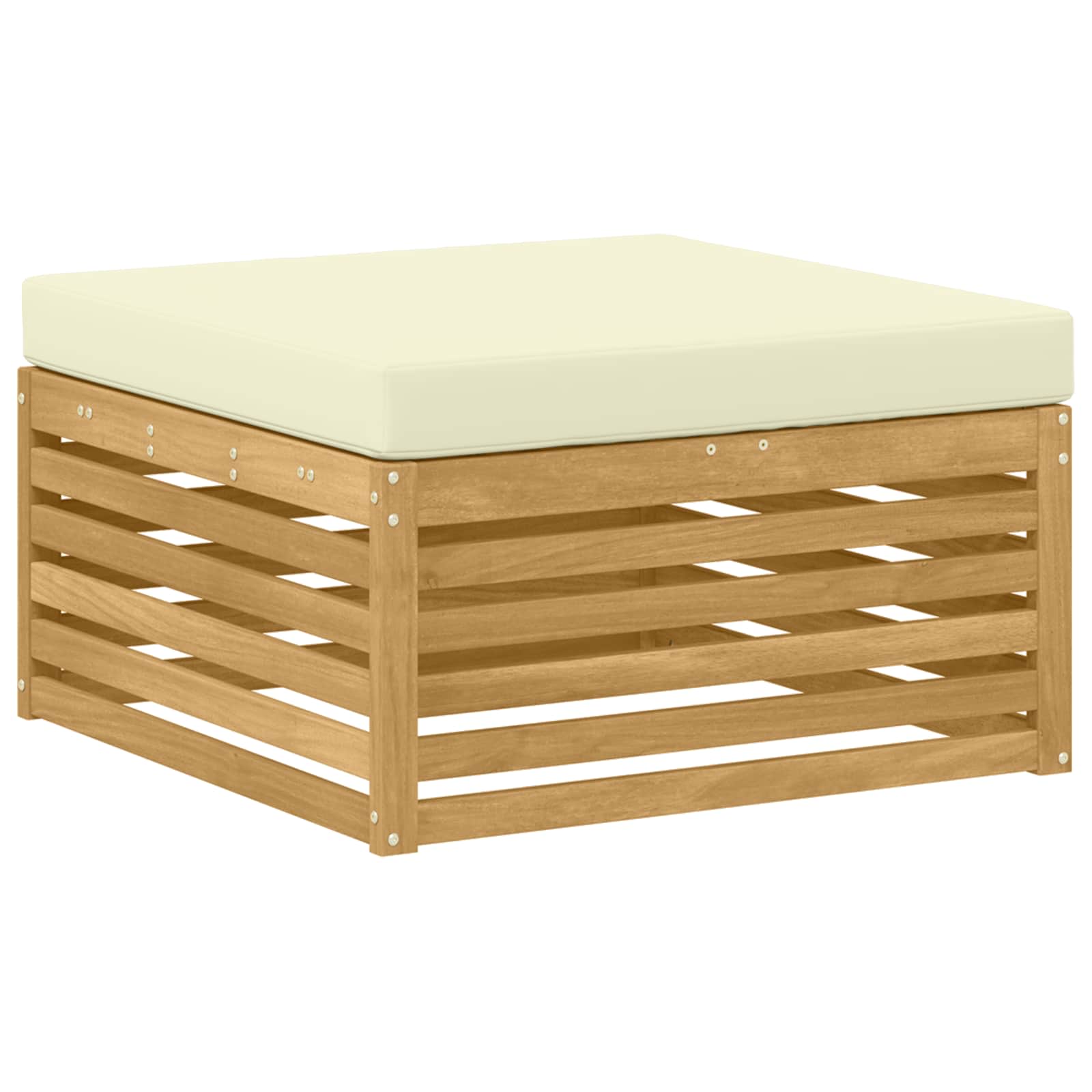 Sofa-Sets 6 pcs Wit en crèmekleurig Massief Acaciahout image 3