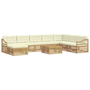 vidaXL V&auml;li diivanikomplekt 9 tk Valge ja kreemjas Pol&uuml;ester