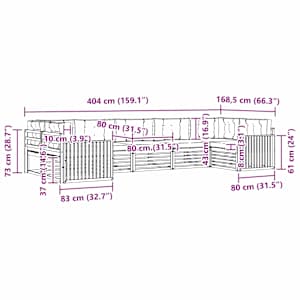 Venkovní pohovková souprava 7 pcs Bílá a béžová - obrázek 7