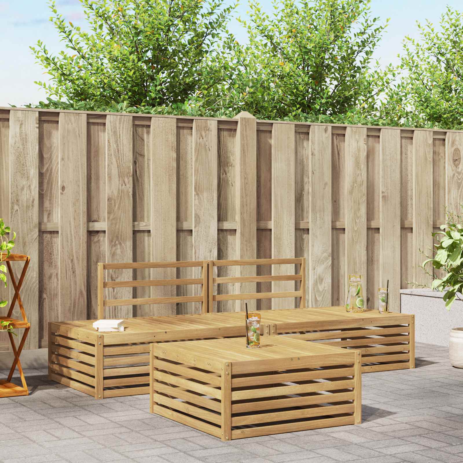 4 pcs Set di divani da esterno Bianco - immagine prodotto