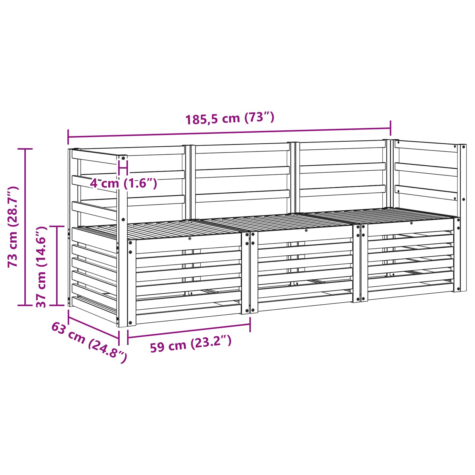 Sofa-Sets Massief Acaciahout image 5