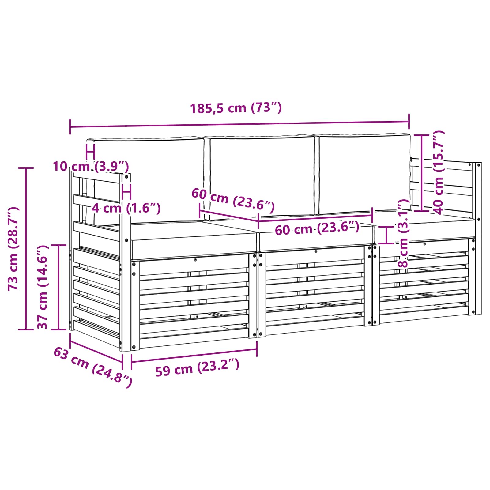 Sofa-Sets Massief Acaciahout image 6