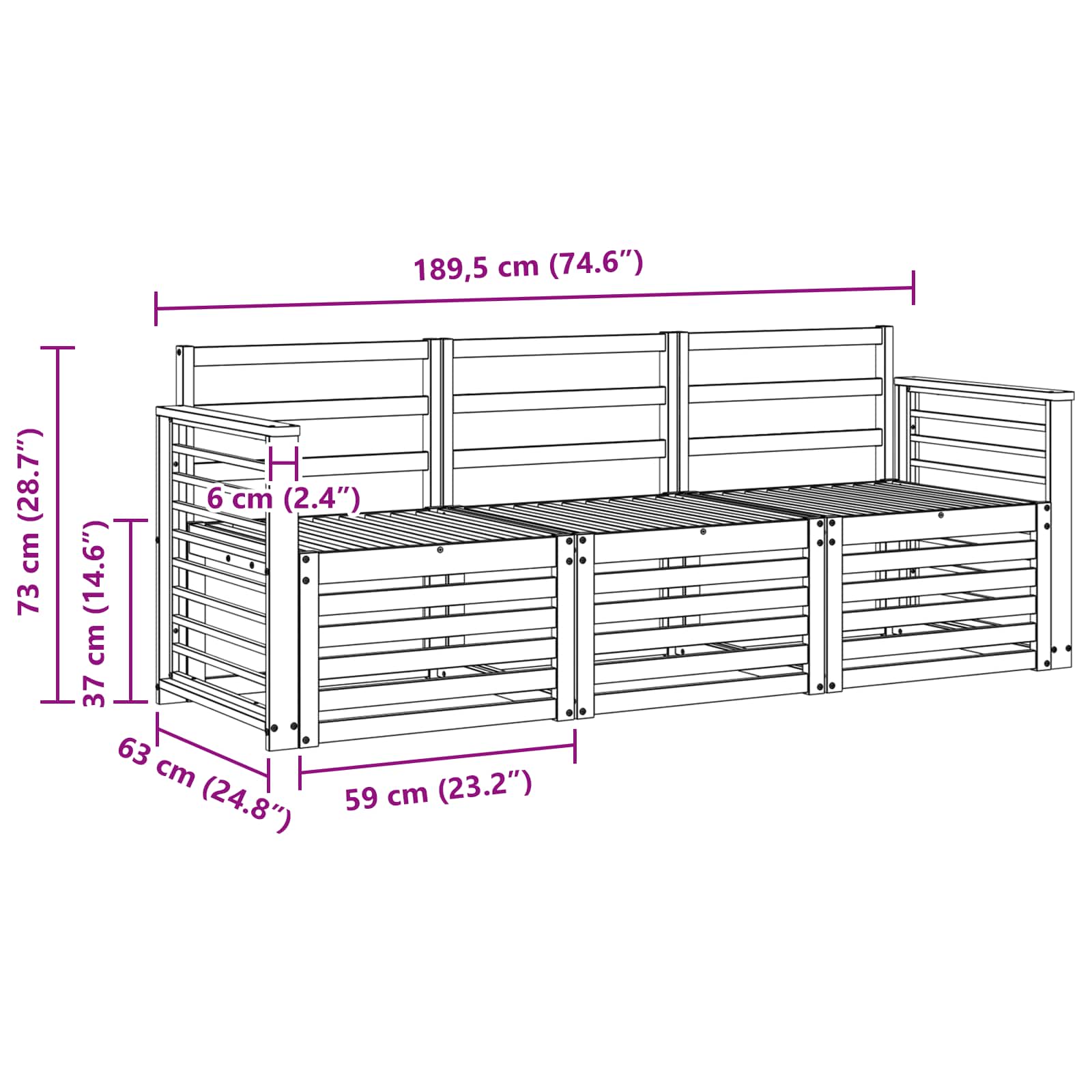 Sofa-Sets Massief Acaciahout image 5
