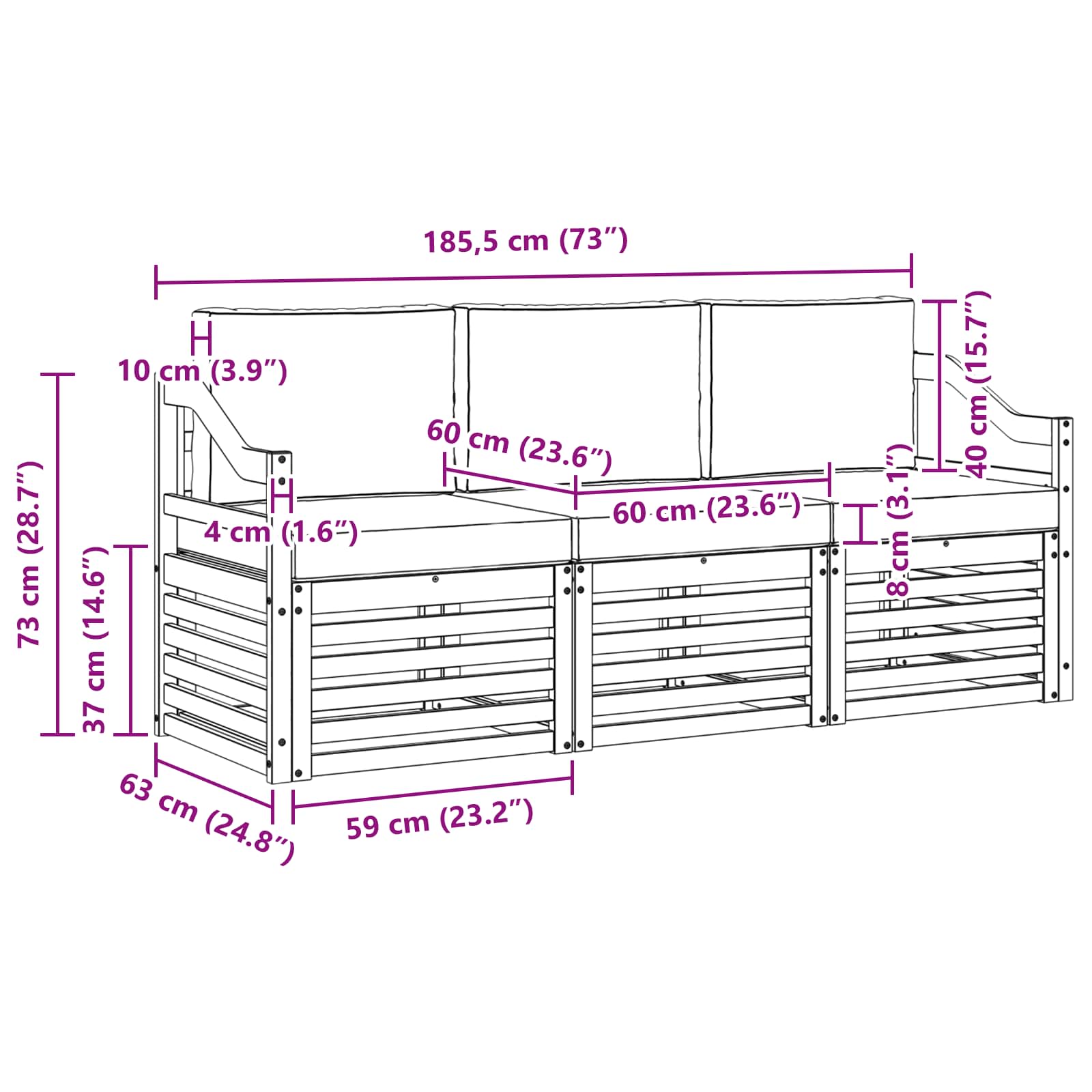 Sofa-Sets Massief Acaciahout image 6