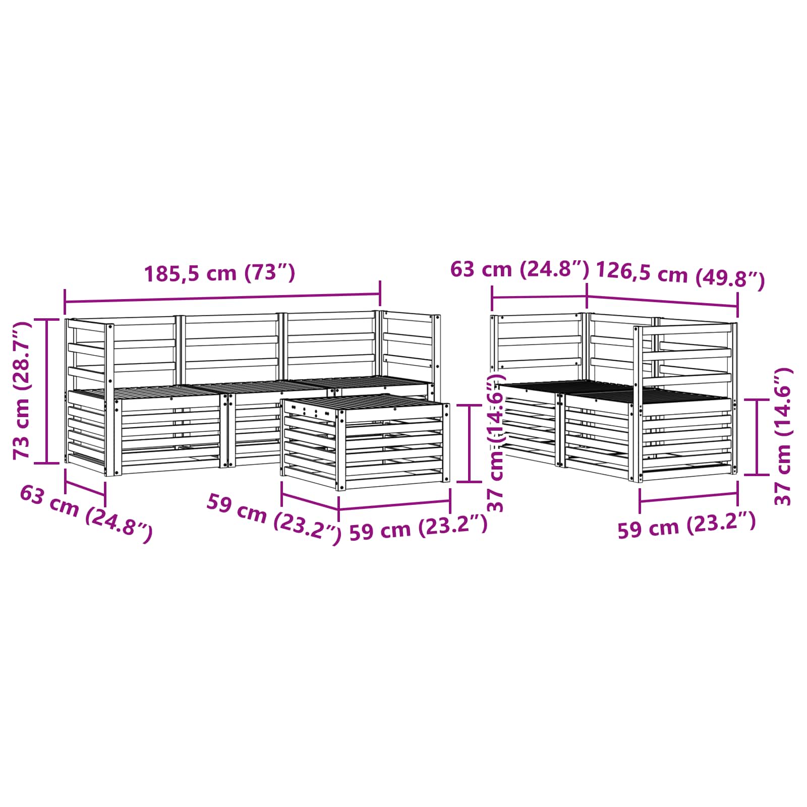 Sofa-Sets Massief Acaciahout image 8