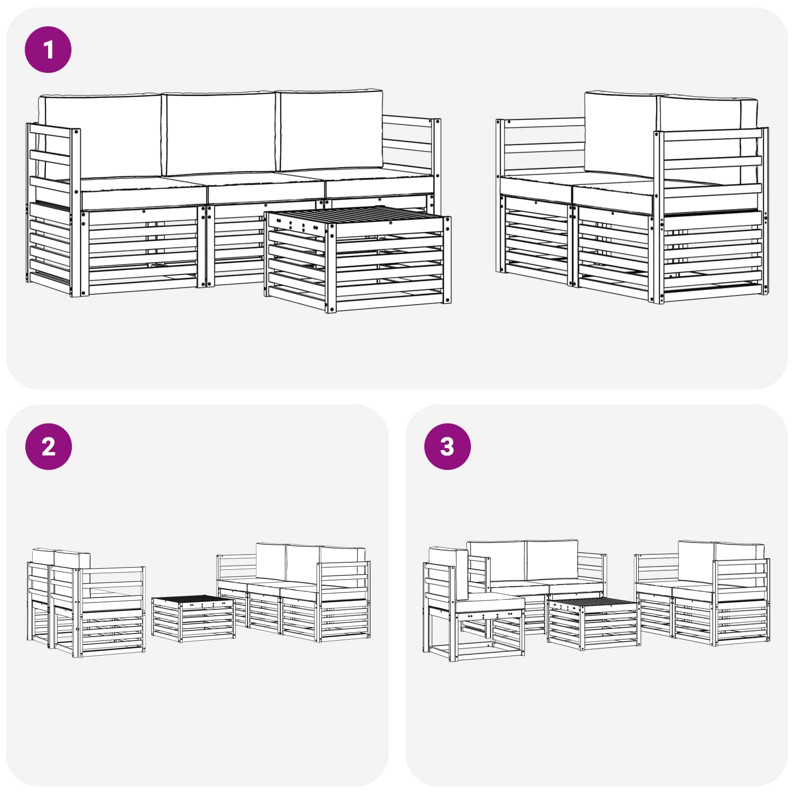 Sofa-Sets Massief Acaciahout image 6