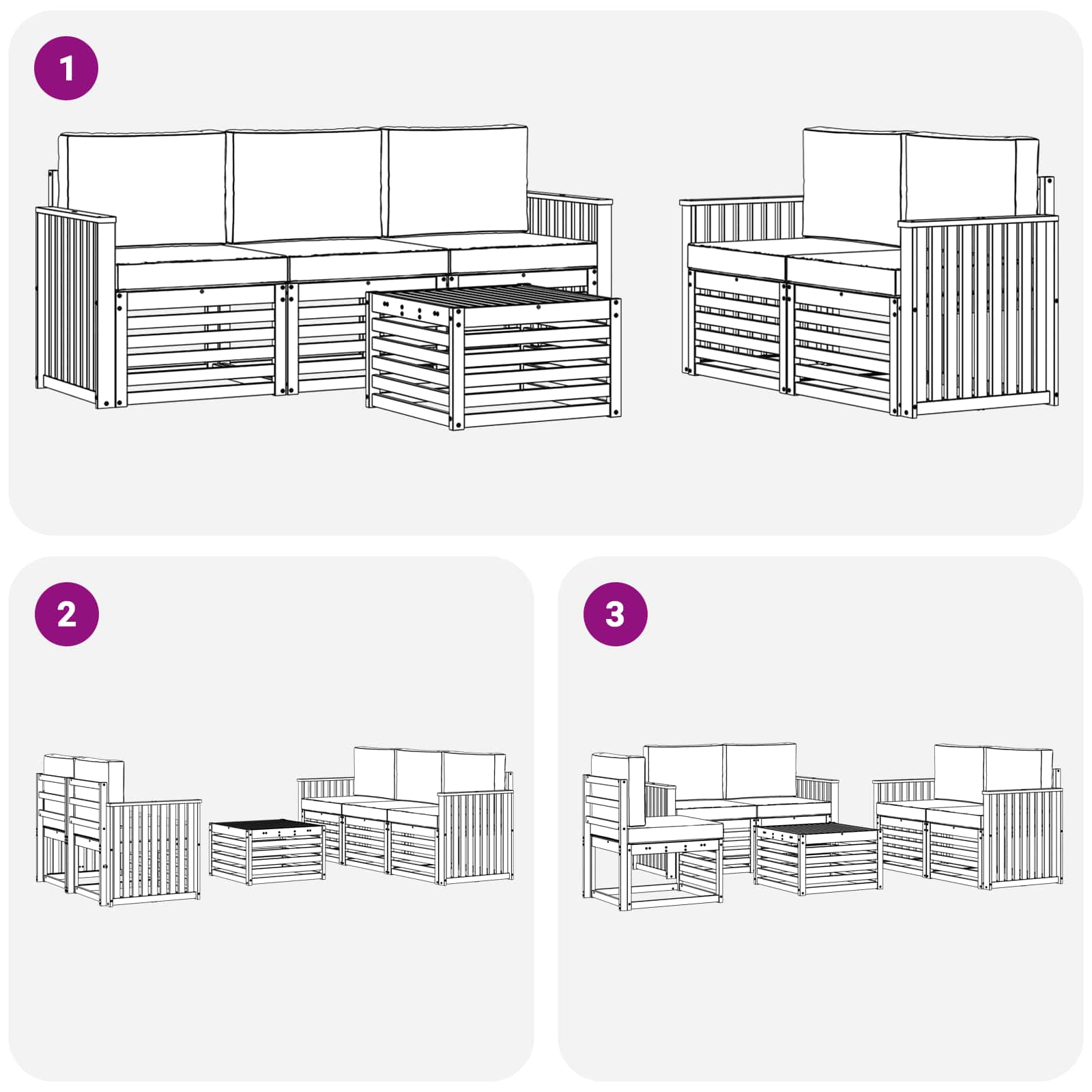Sofa-Sets Massief Acaciahout image 6