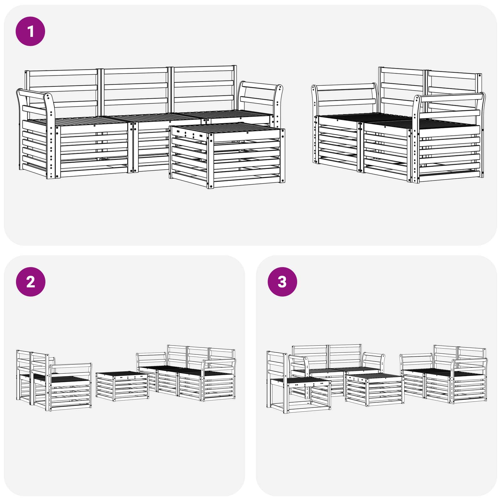 Sofa-Sets Massief Acaciahout image 7