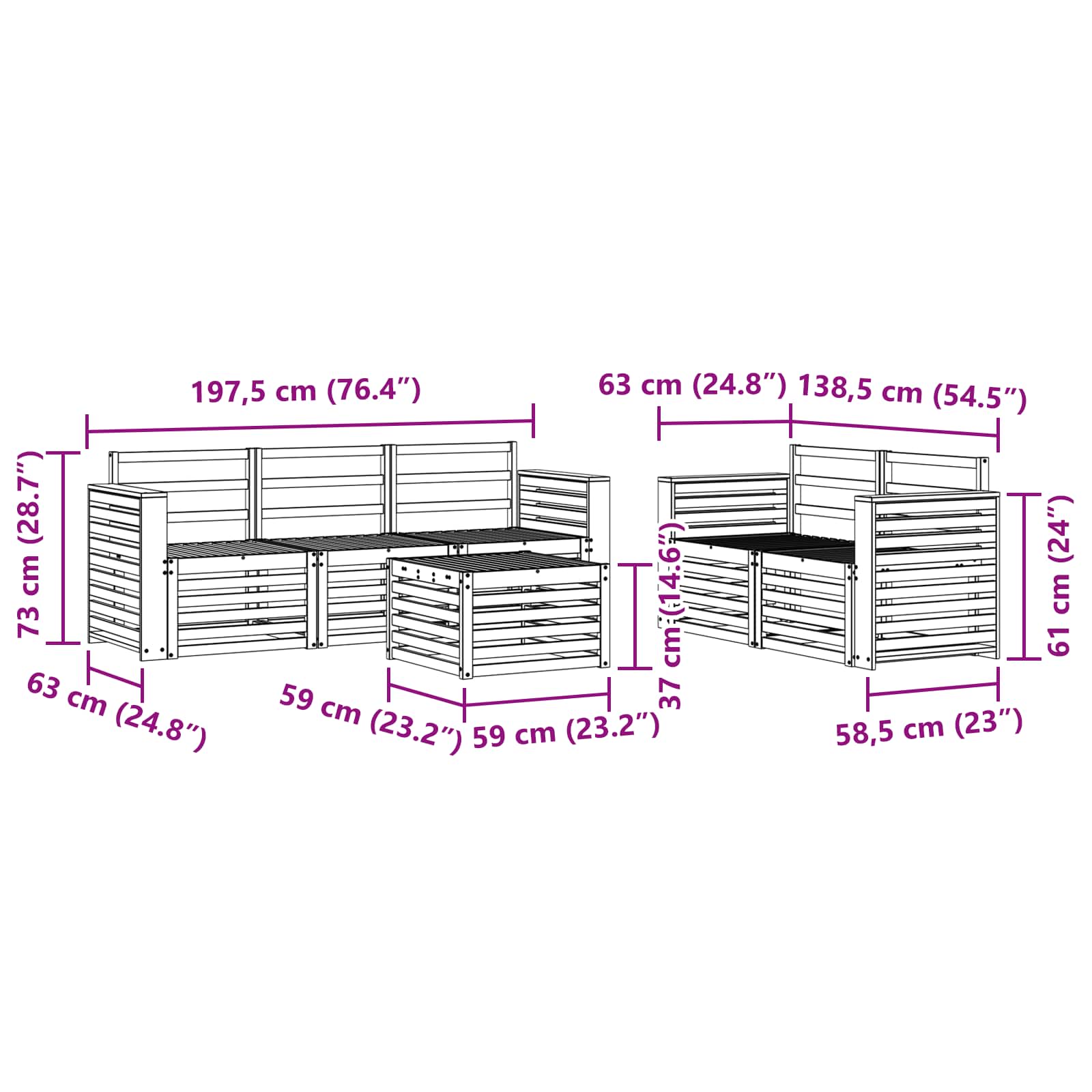 Sofa-Sets Massief Acaciahout image 8