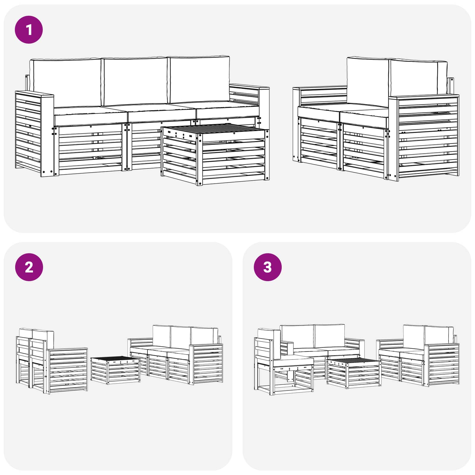 Sofa-Sets Massief Acaciahout image 6