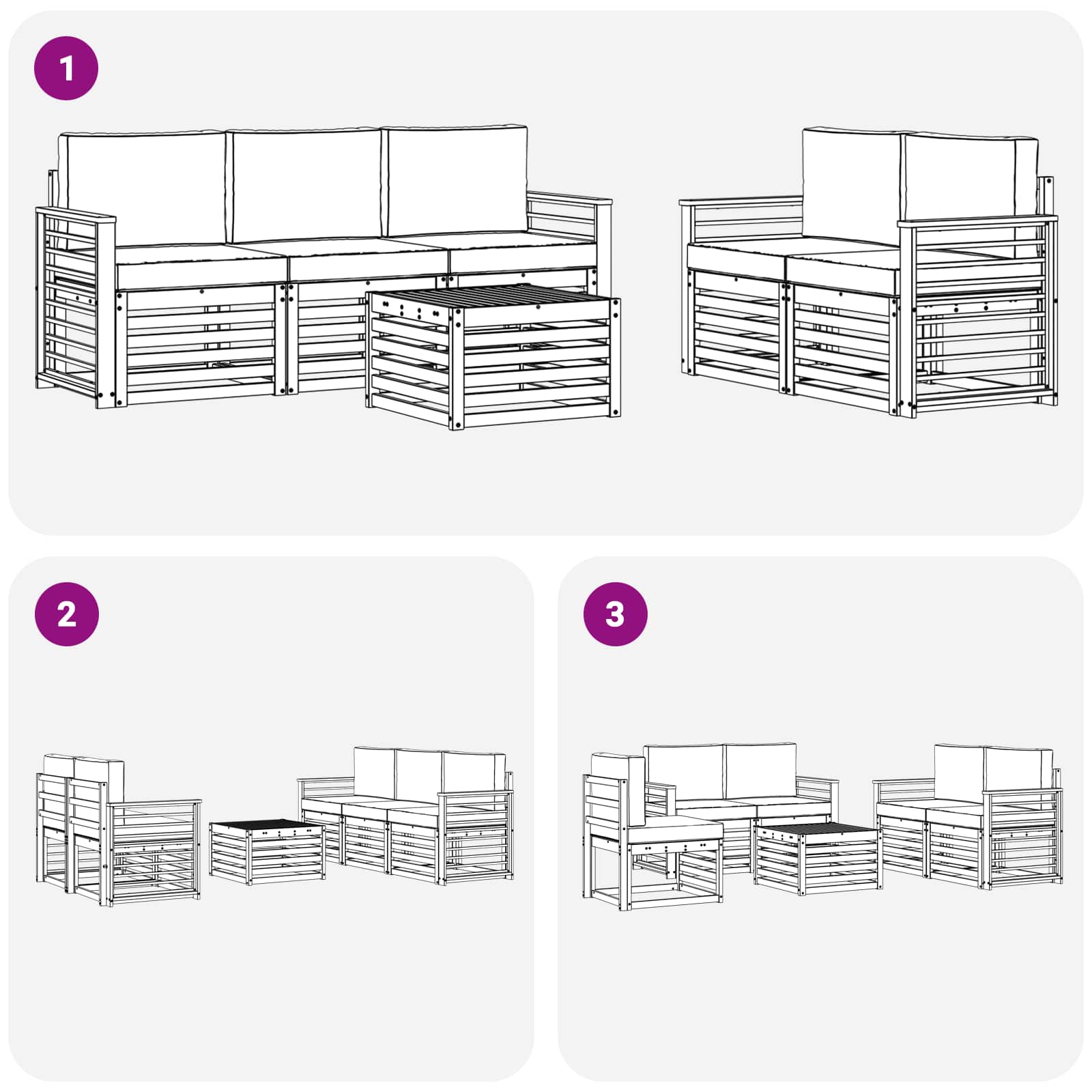 Sofa-Sets Massief Acaciahout image 6