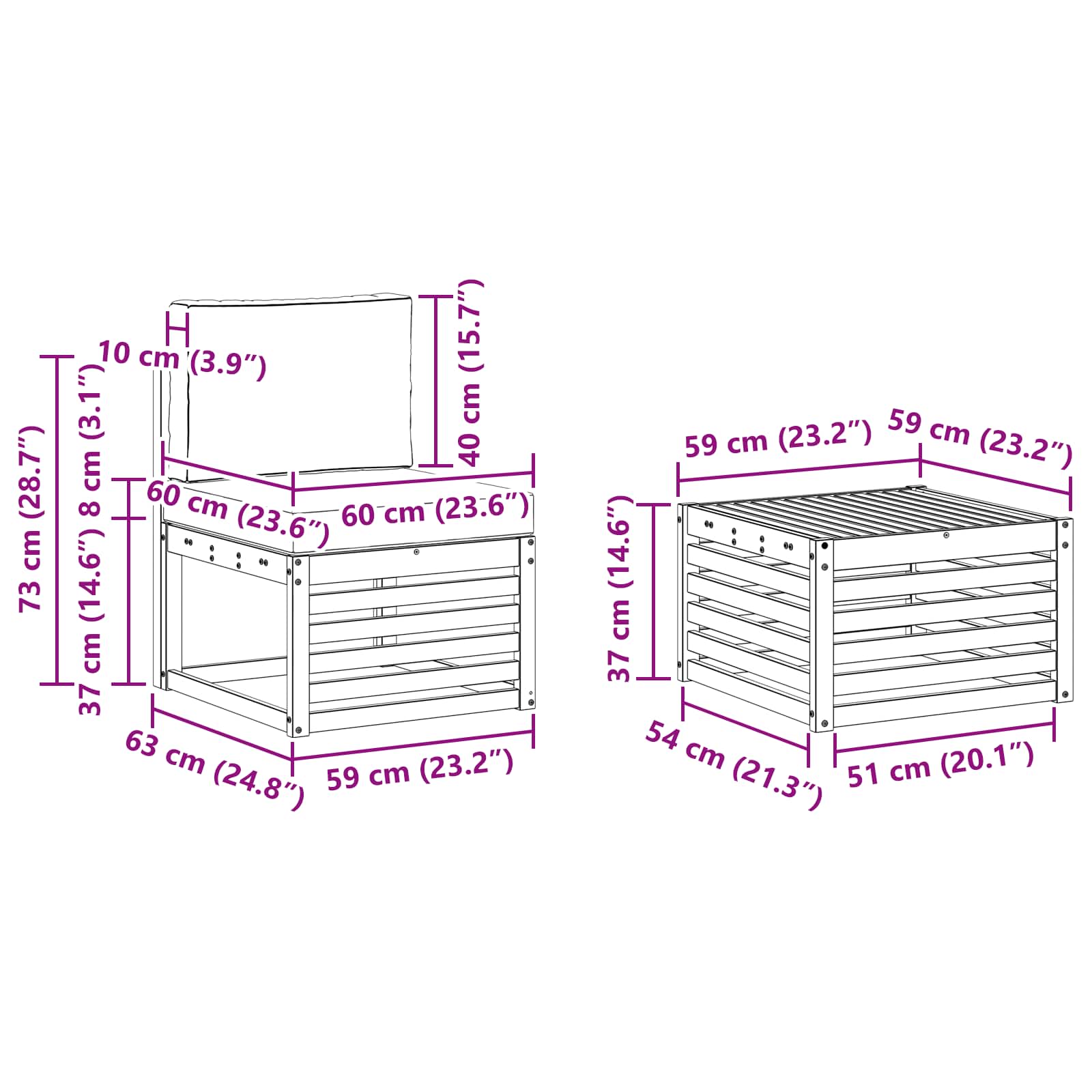 Sofa-Sets Massief Acaciahout image 8