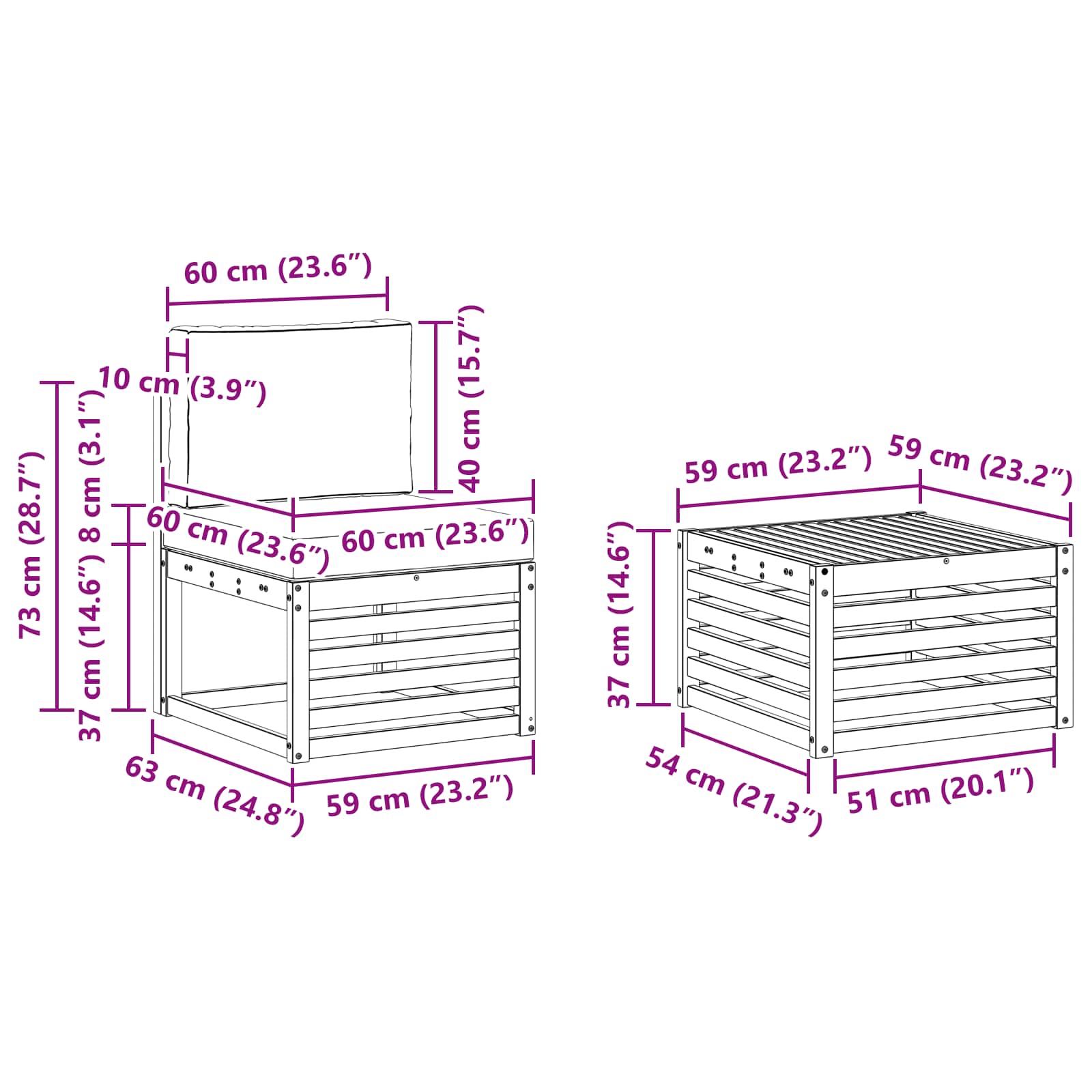 Sofa-Sets Massief Acaciahout image 8