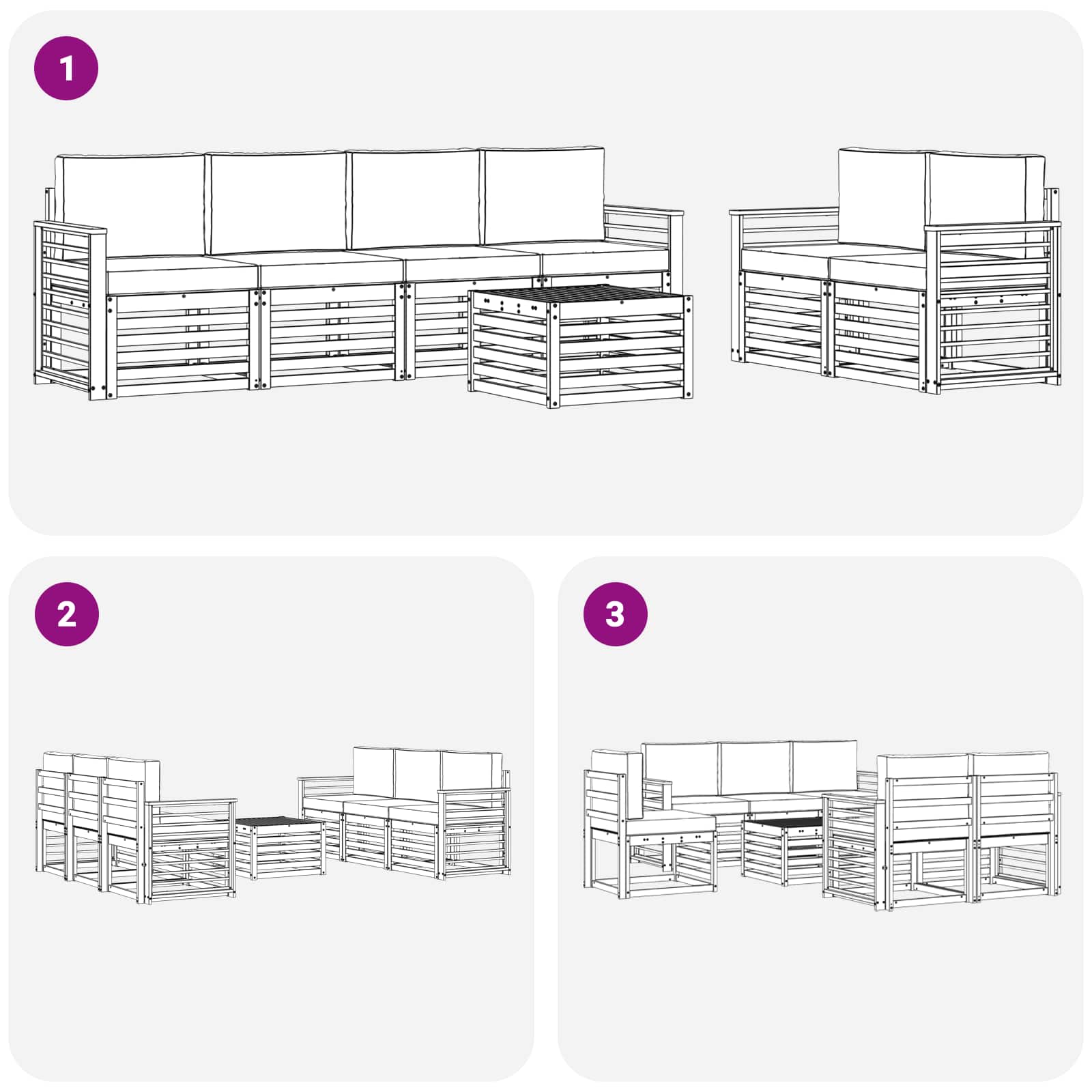 Sofa-Sets Massief Acaciahout image 6