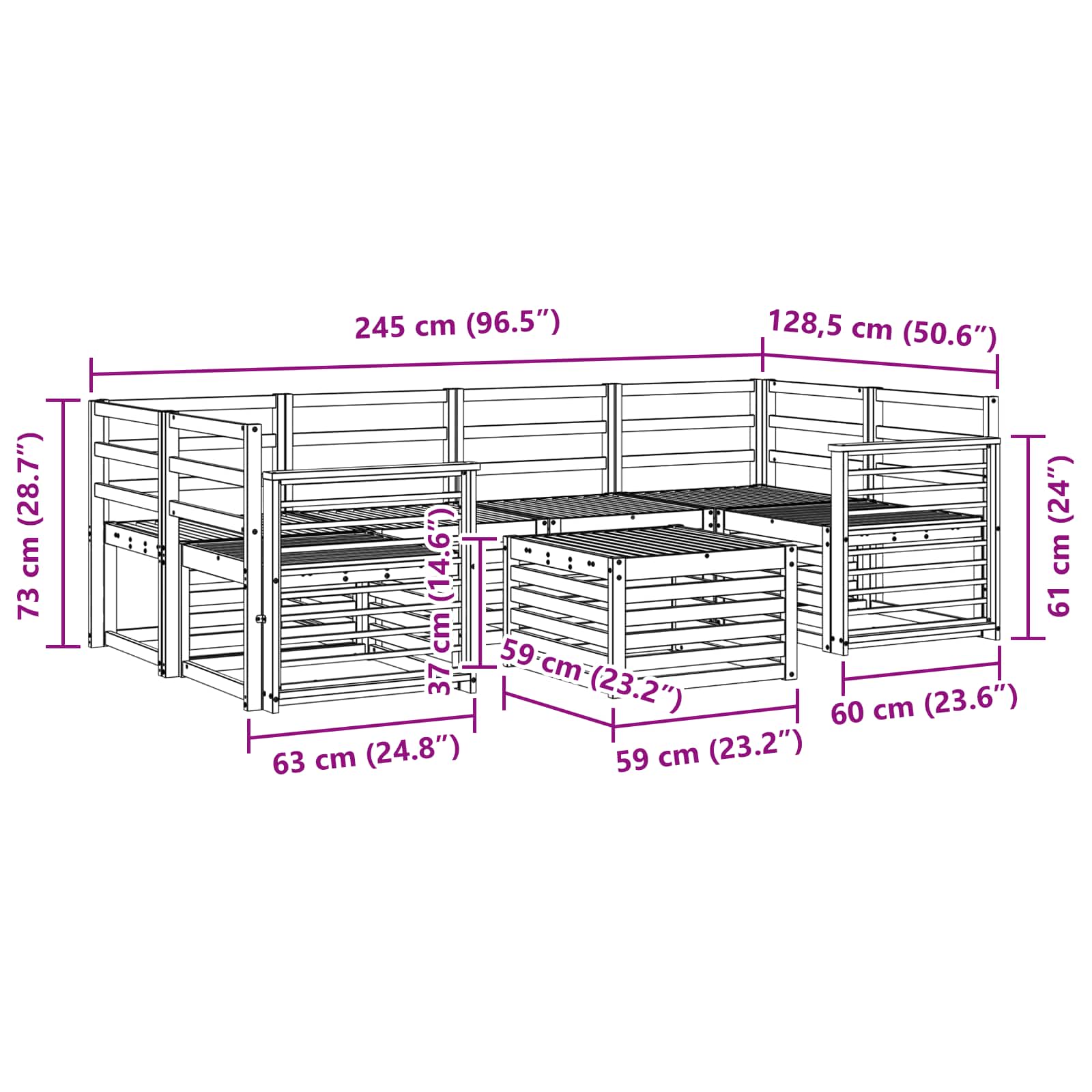 Sofa-Sets Massief Acaciahout image 8