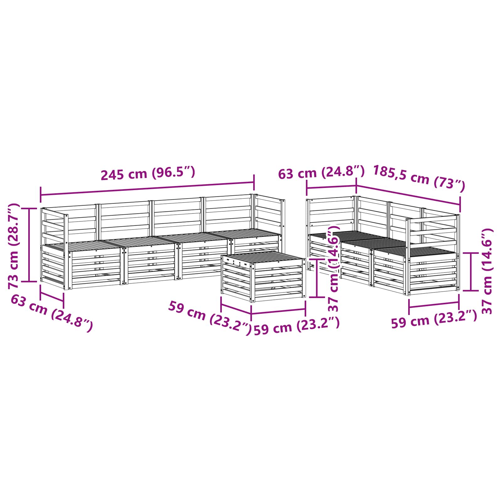 Sofa-Sets Massief Acaciahout image 8