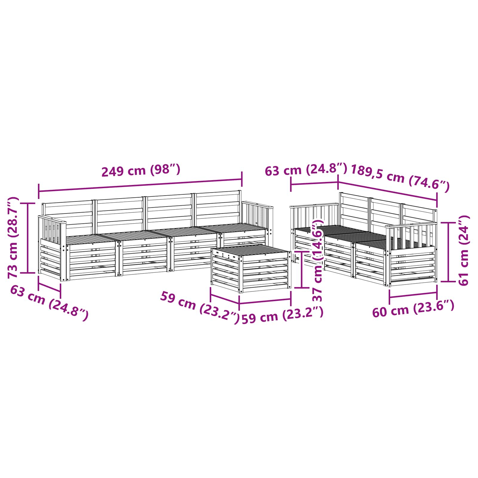 Sofa-Sets Massief Acaciahout image 8