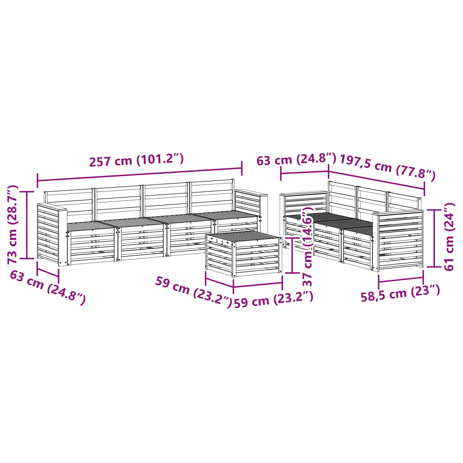 Sofa-Sets Massief Acaciahout image 8