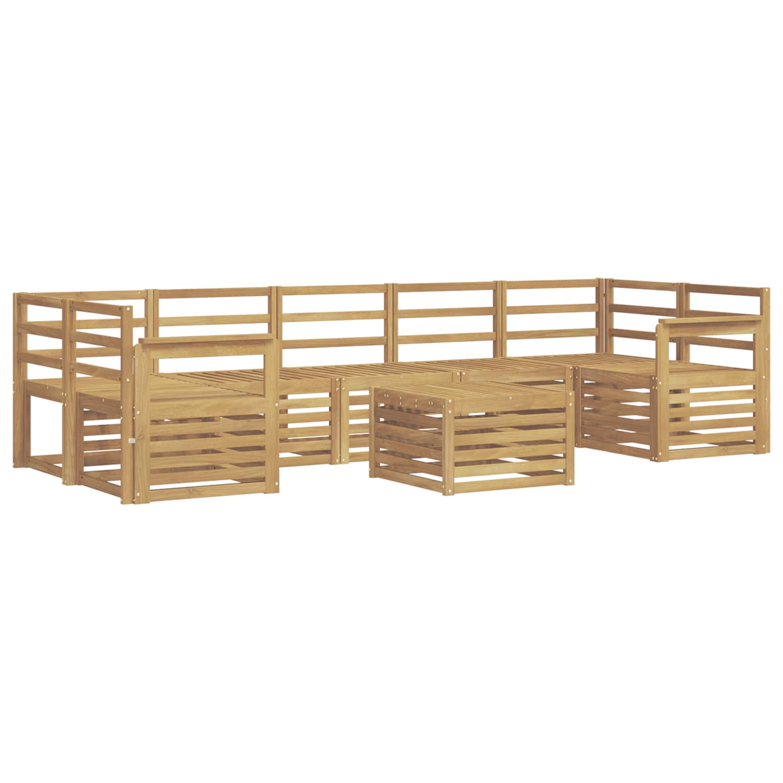 Buiten bankenset 8 pcs Wit Massief Acaciahout image 2