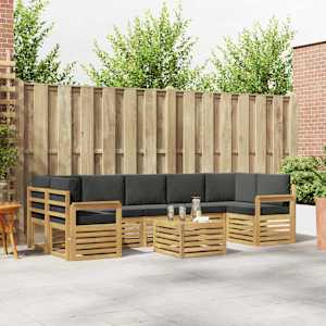 Zunanja garnitura za sedenje 8 pcs Bela in antracit Poliester
