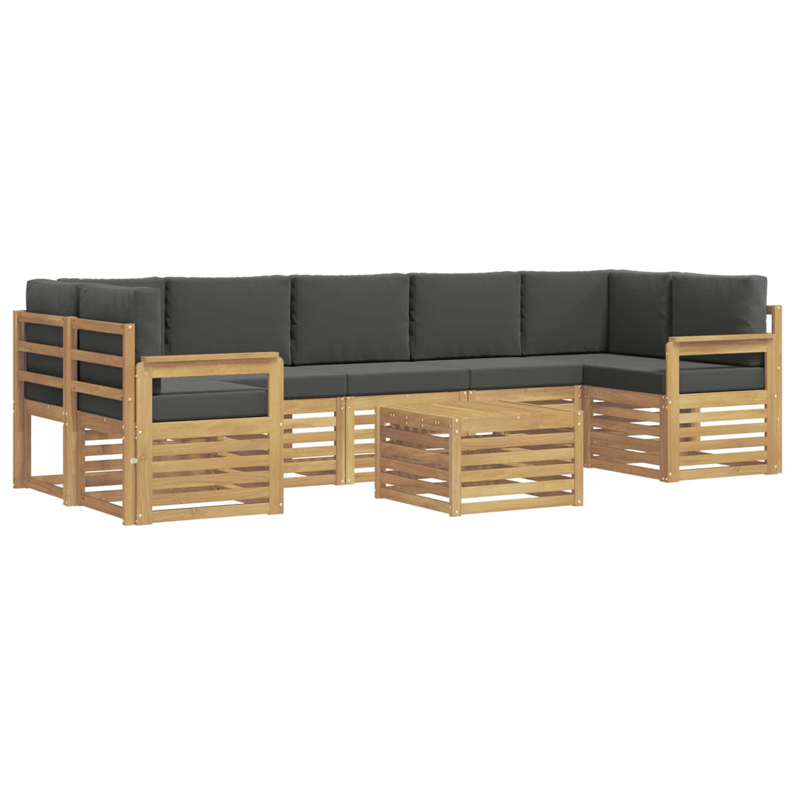 Zunanja garnitura za sedenje 8 pcs Bela in antracit Poliester - slika 2