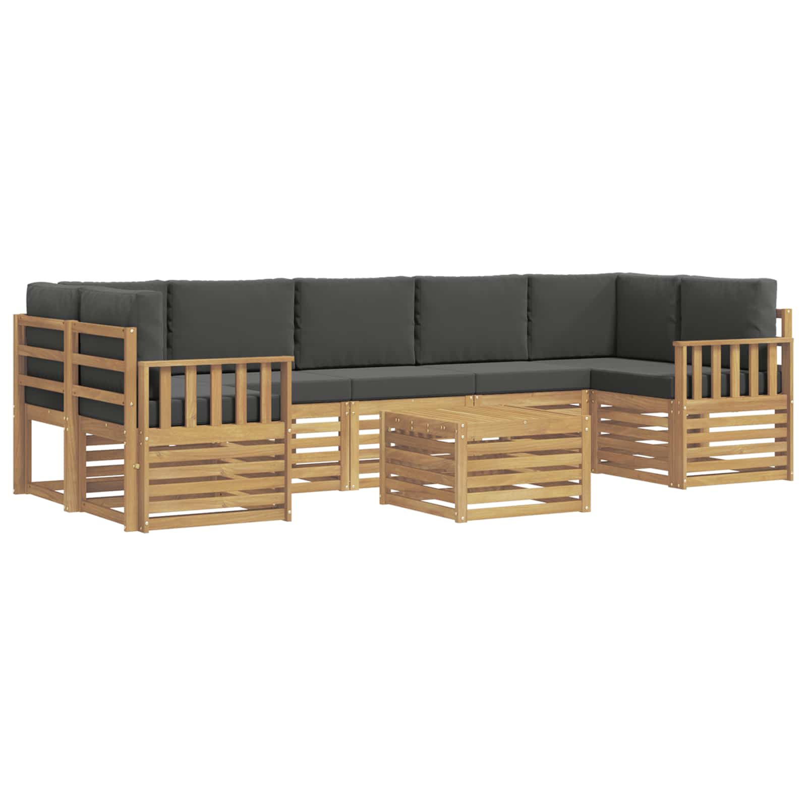 Zunanja garnitura za sedenje 8 pcs Bela in antracit Poliester - slika 2