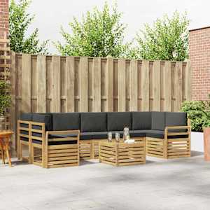 Zunanja garnitura za sedenje 8 pcs Bela in antracit Poliester