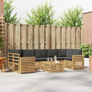 Zunanja garnitura za sedenje 8 pcs Bela in antracit Poliester