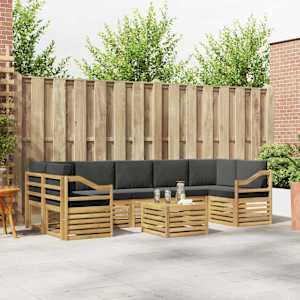 Zunanja garnitura za sedenje 8 pcs Bela in antracit Poliester