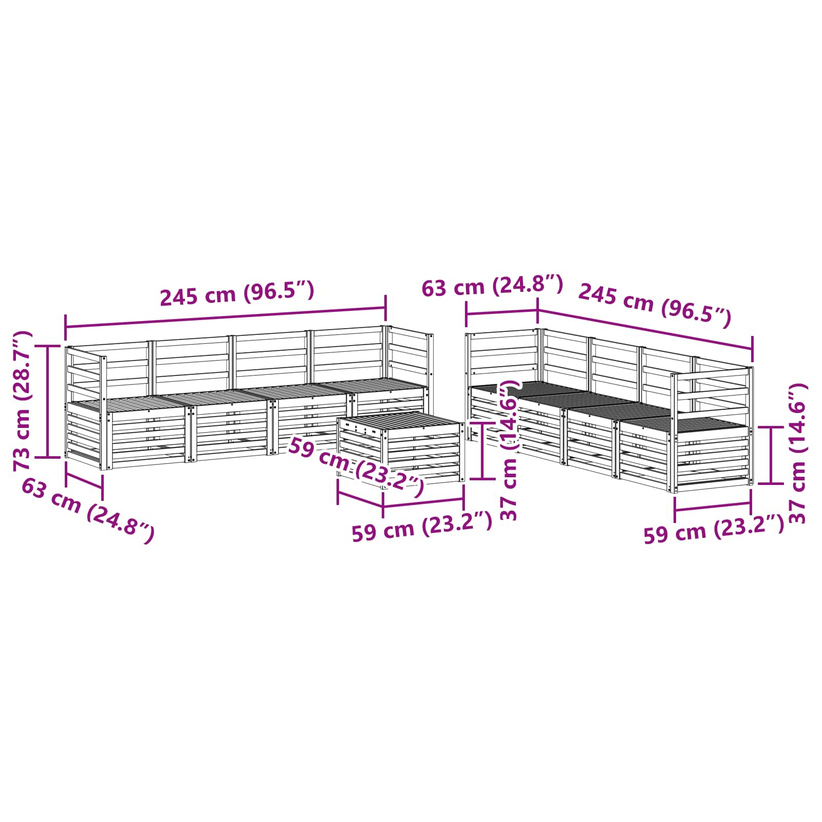 Sofa-Sets Massief Acaciahout image 8