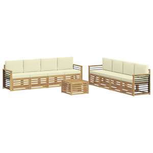 Sedací soupravy s polštářem 9 pcs Bílá a krémová Polyester - obrázek 2