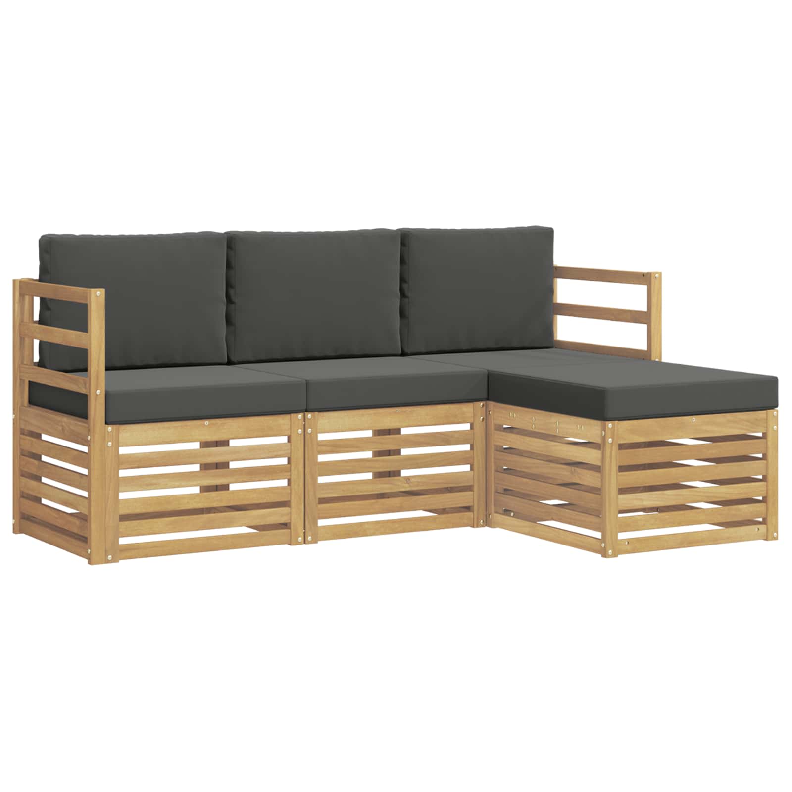 Zunanja garnitura za sedenje 4 pcs Bela in antracit - slika 2