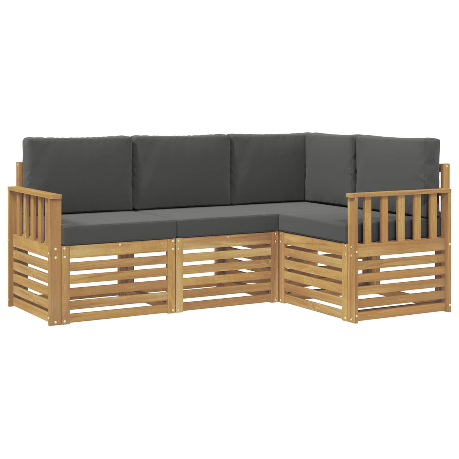 Zunanja garnitura za sedenje 4 pcs Bela in antracit - slika 2