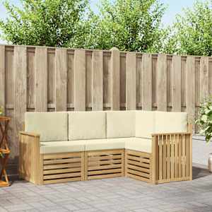 Sedežne garniture 4 pcs Bela in krem 187,5 x 128,5 x 73 cm