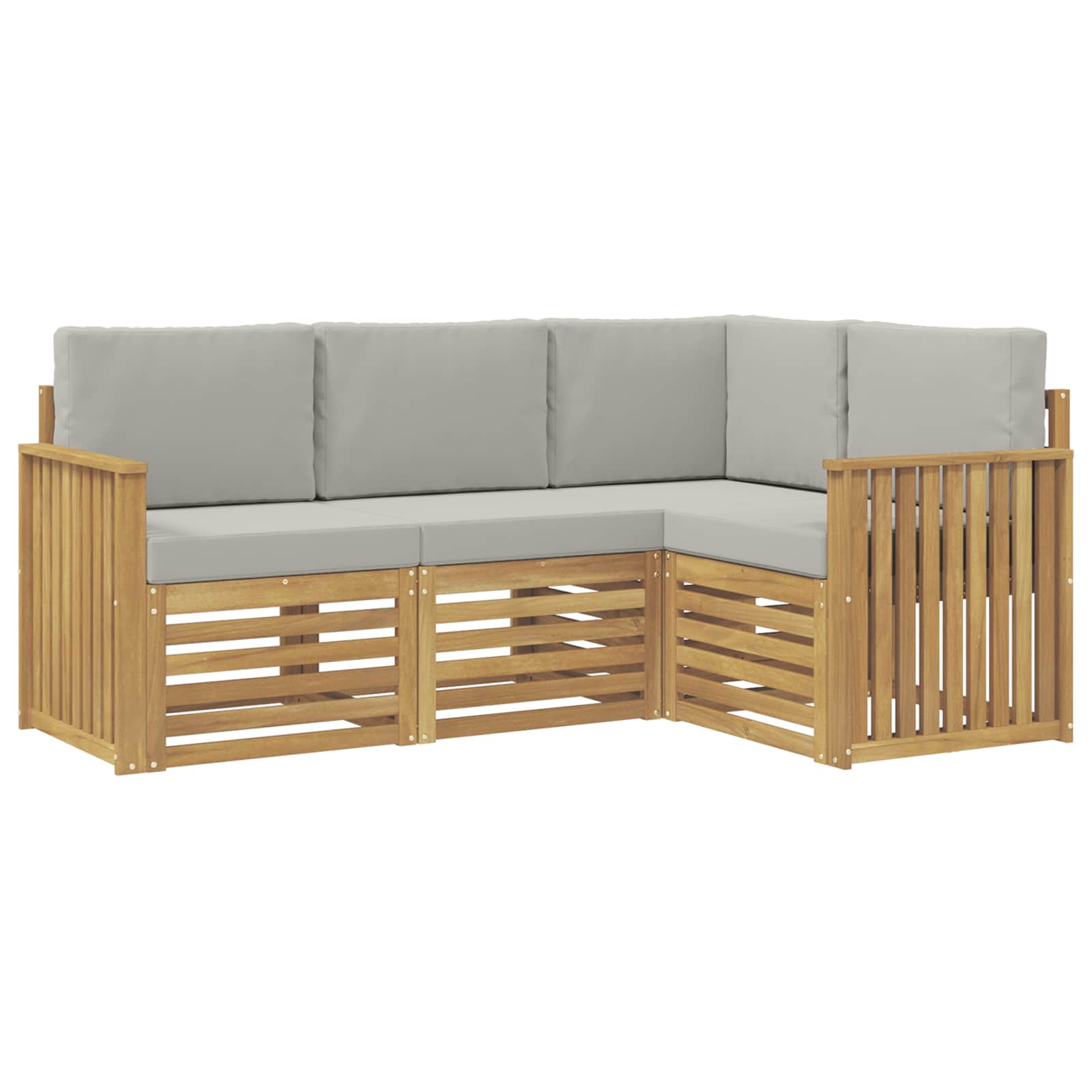 Sedežne garniture 4 pcs Bela in svetlo siva - slika 2