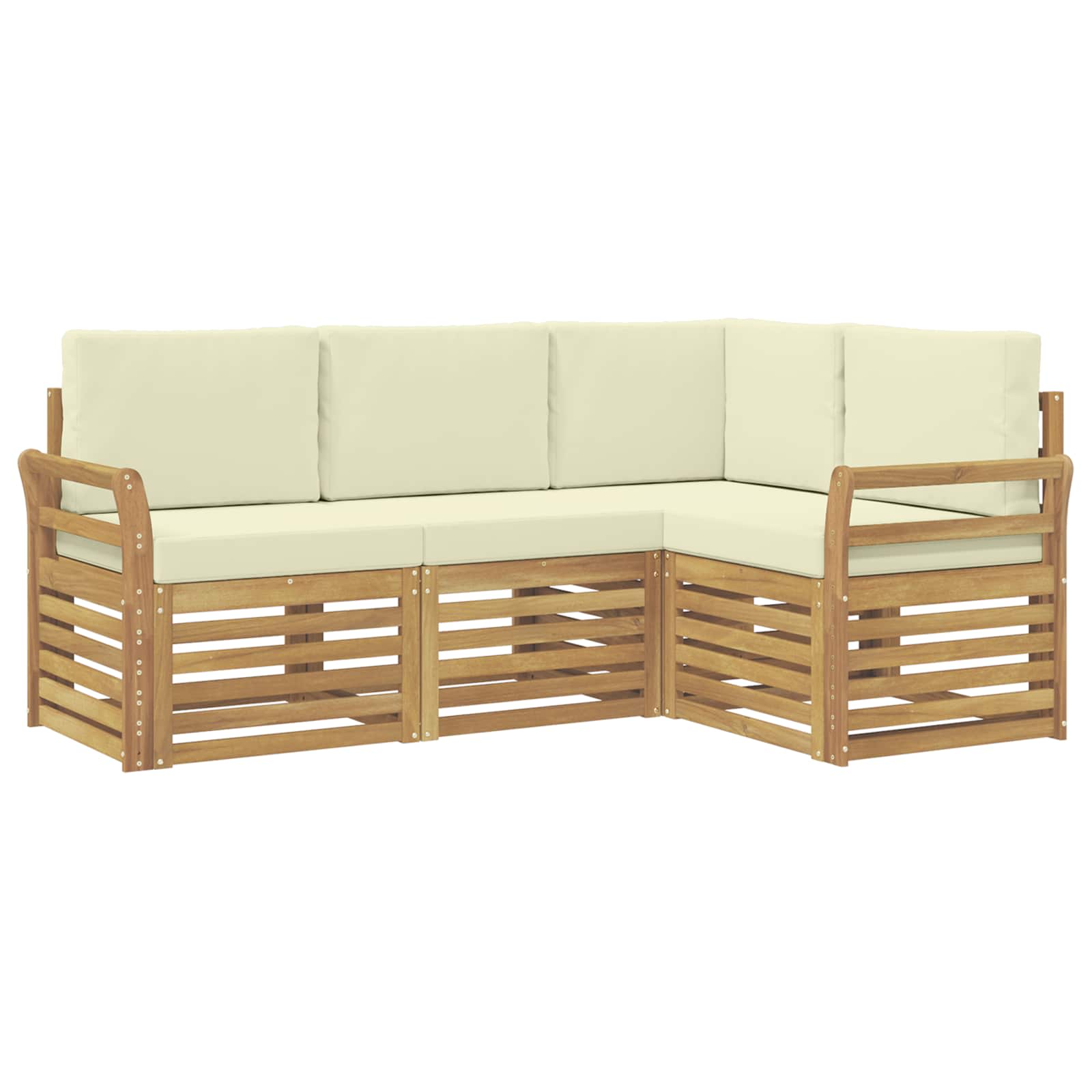 Sedežne garniture 4 pcs Bela in krem 190 x 130,5 x 73 cm - slika 2