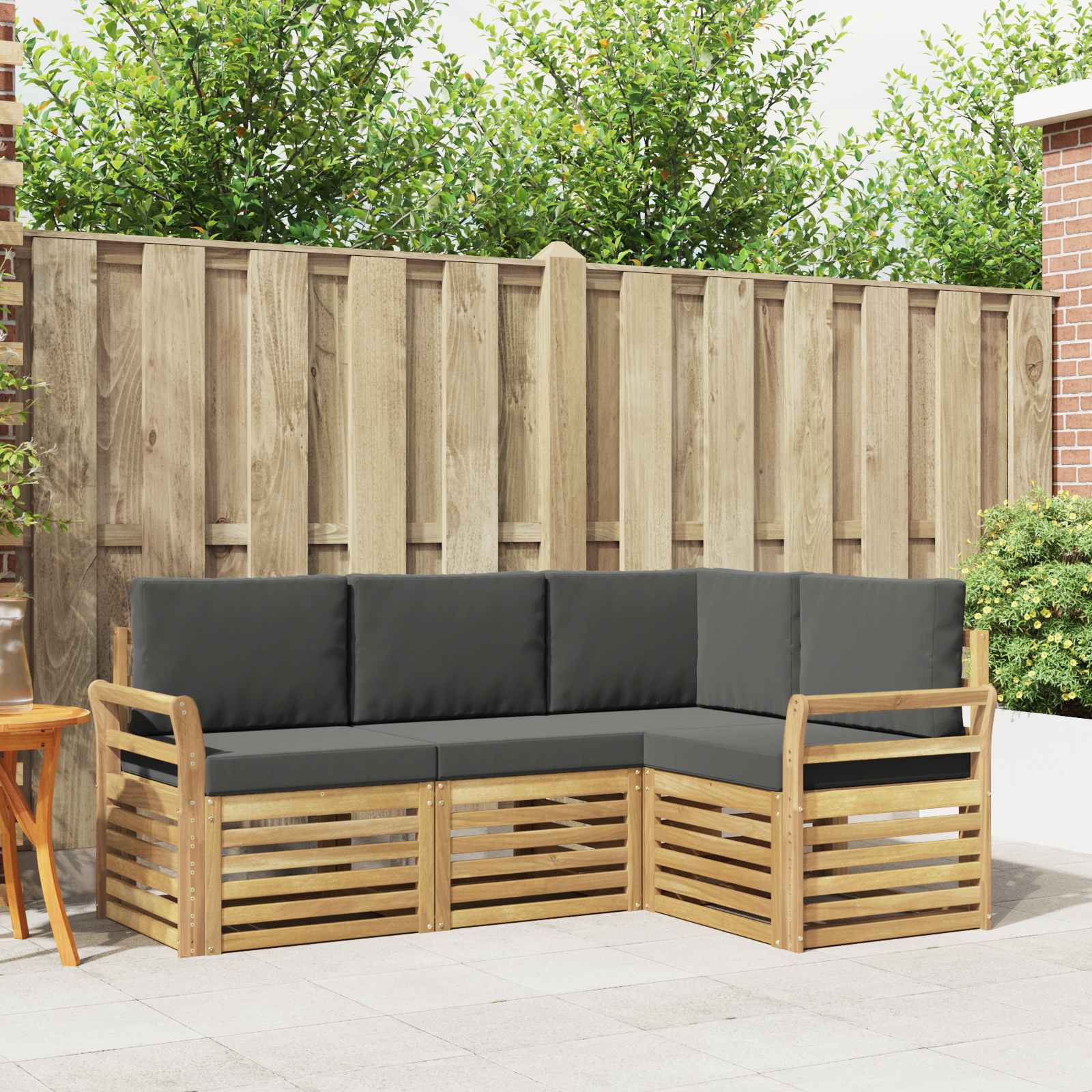 Sedežne garniture 4 pcs Bela in antracit 190 x 130,5 x 73 cm