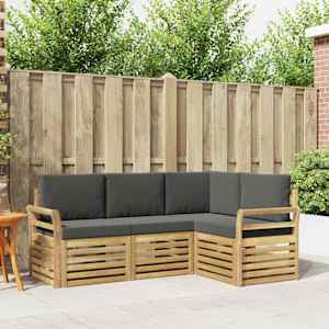 Sedežne garniture 4 pcs Bela in antracit 190 x 130,5 x 73 cm