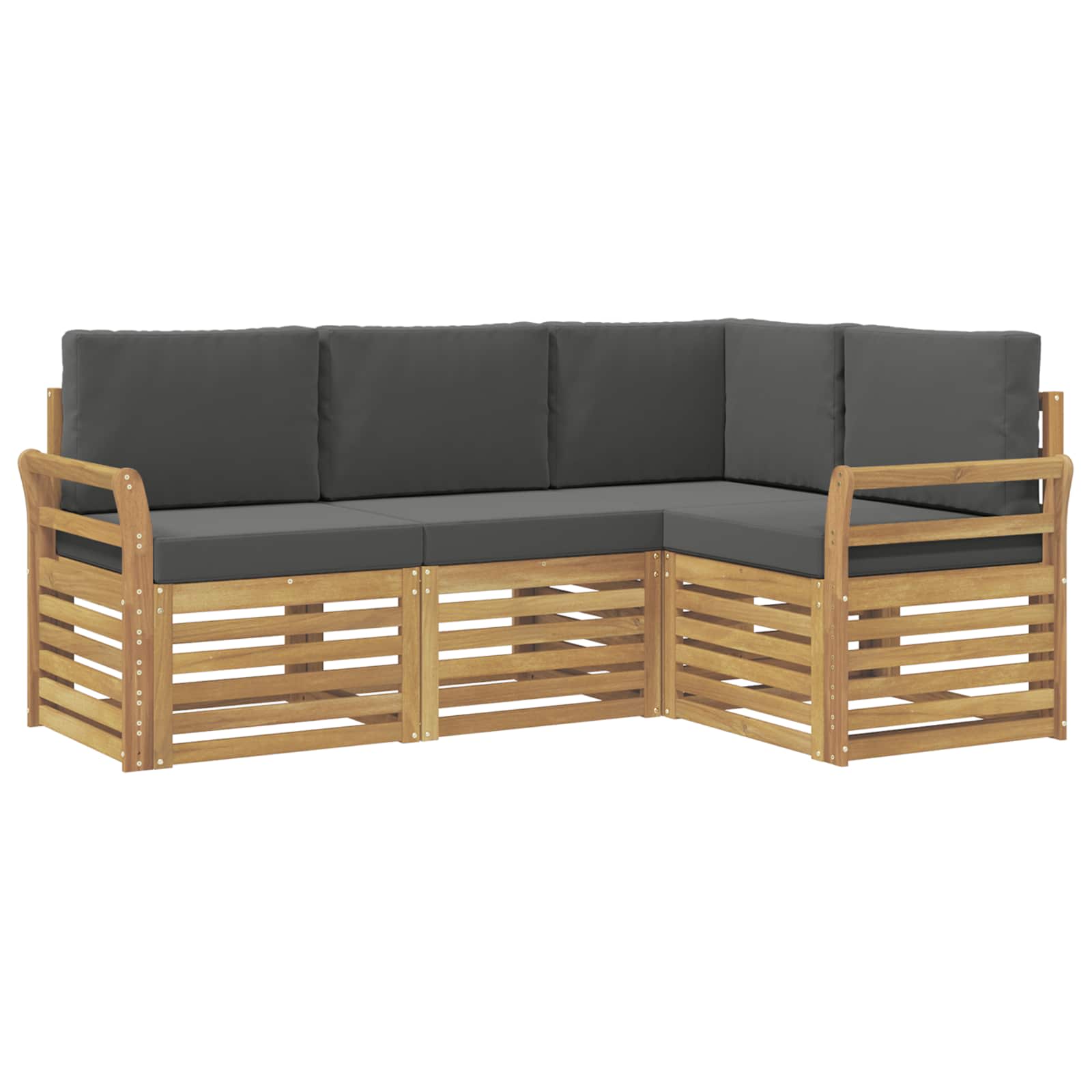 Sedežne garniture 4 pcs Bela in antracit 190 x 130,5 x 73 cm - slika 2