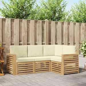 Sedežne garniture 4 pcs Bela in krem 191 x 132,5 x 73 cm