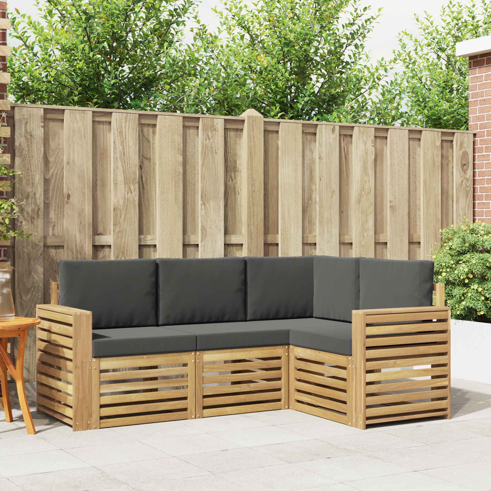 Sedežne garniture 4 pcs Bela in antracit 191 x 132,5 x 73 cm
