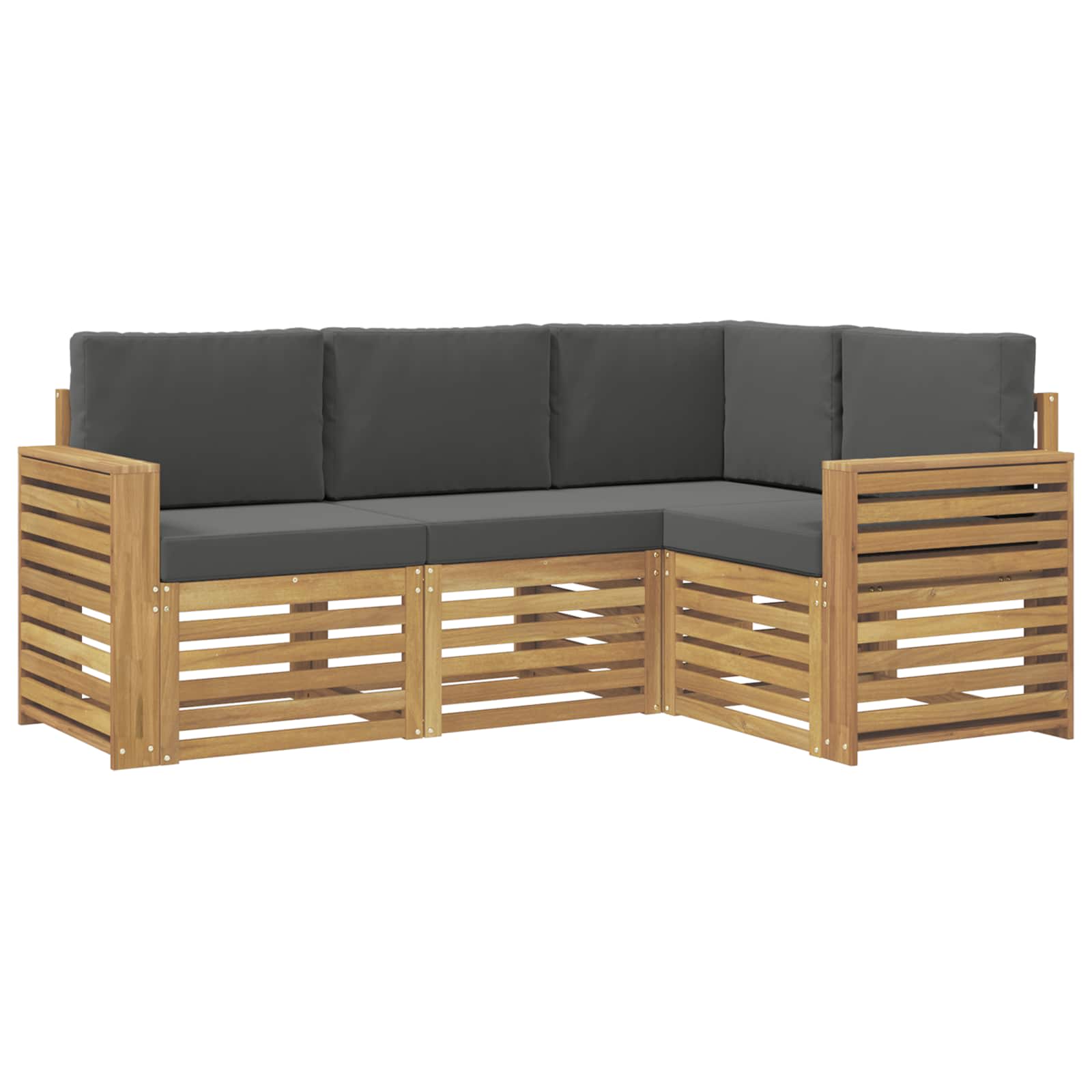 Sedežne garniture 4 pcs Bela in antracit 191 x 132,5 x 73 cm - slika 2