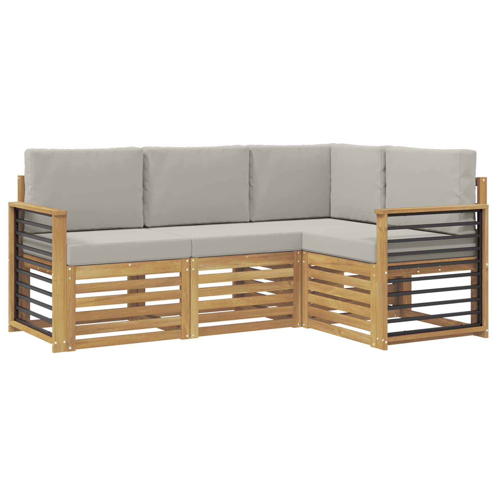 Sedežne garniture 4 pcs Bela in svetlo siva - slika 2