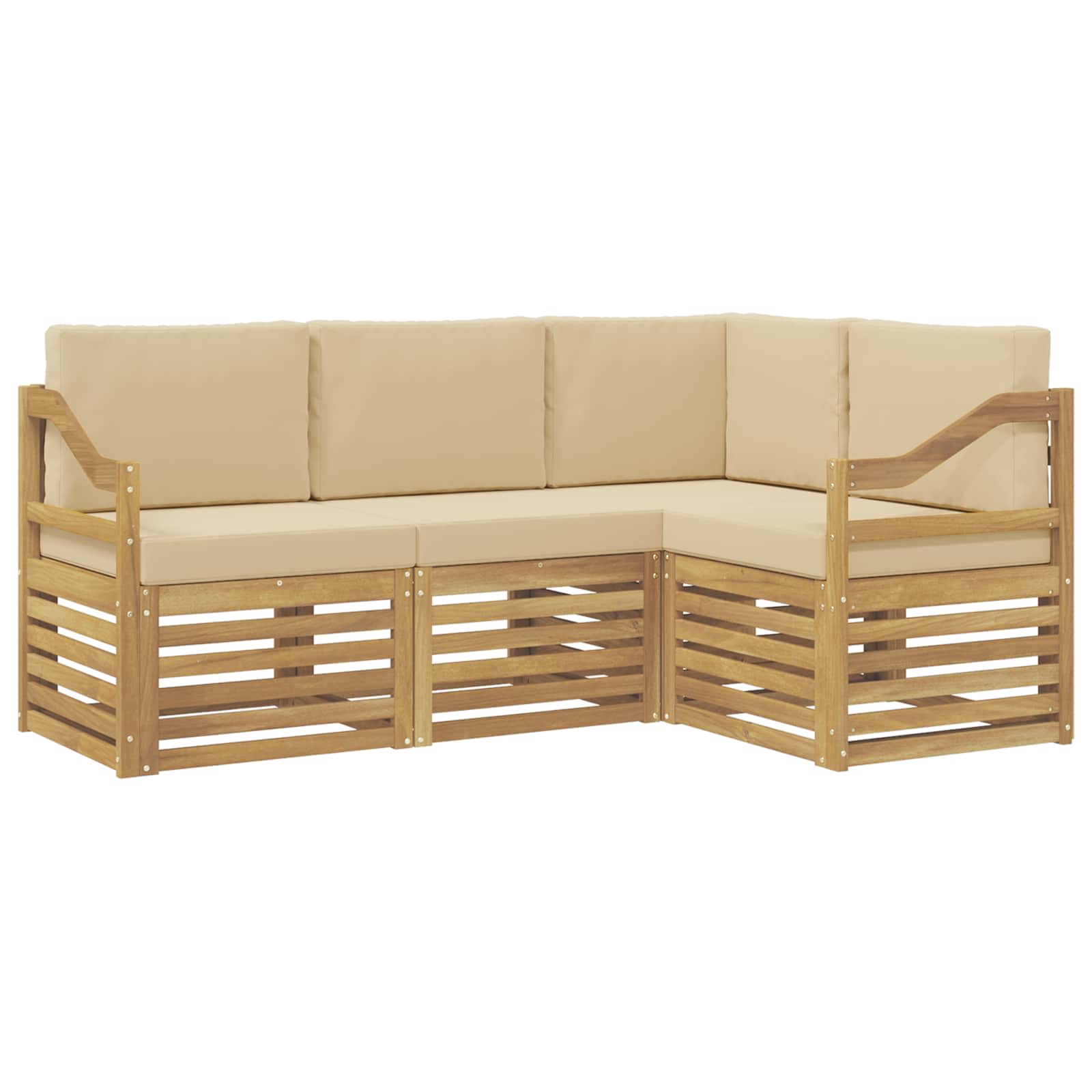 Sedežne garniture 4 pcs Bela in bež 185,5 x 126,5 x 73 cm - slika 2