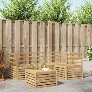 Zunanja garnitura za sedenje 5 pcs Bela 59 x 59 x 37 cm