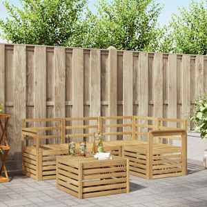 Zunanja garnitura za sedenje 5 pcs Bela 59 x 59 x 37 cm
