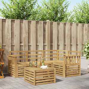 Zunanja garnitura za sedenje 5 pcs Bela 59 x 59 x 37 cm