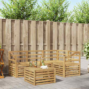 Zunanja garnitura za sedenje 5 pcs Bela 59 x 59 x 37 cm