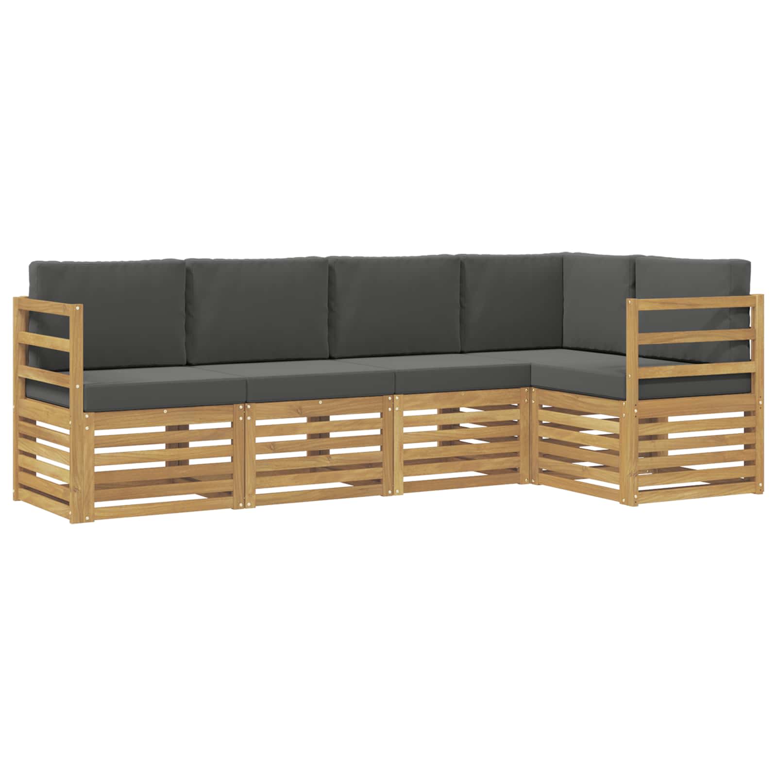 Zunanja garnitura za sedenje 5 pcs Bela in antracit - slika 2